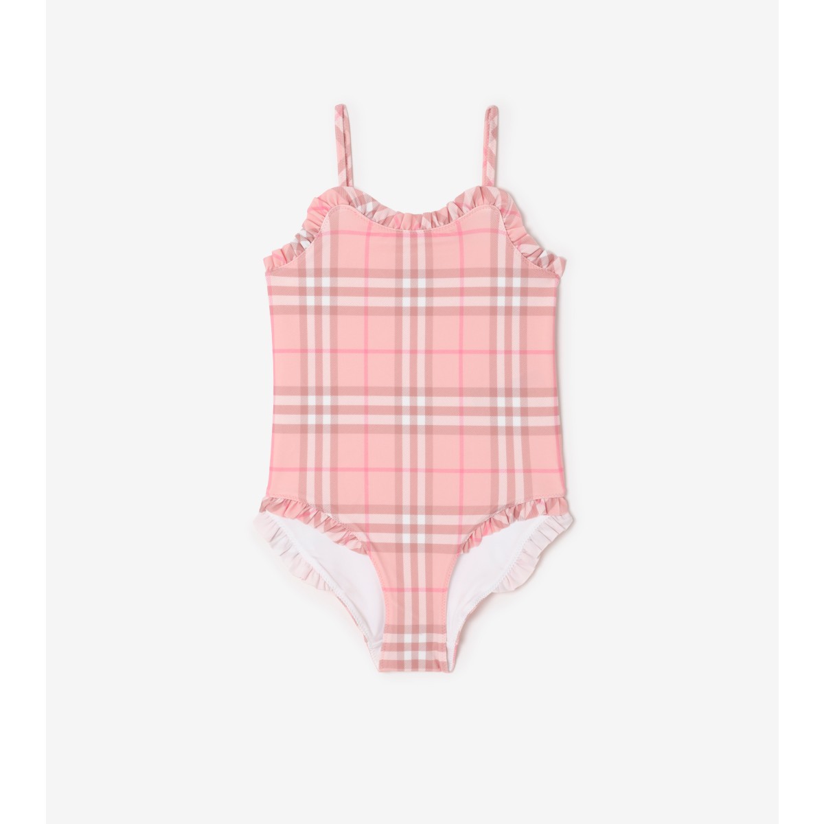  Check Ruffle Trim Swimsuit