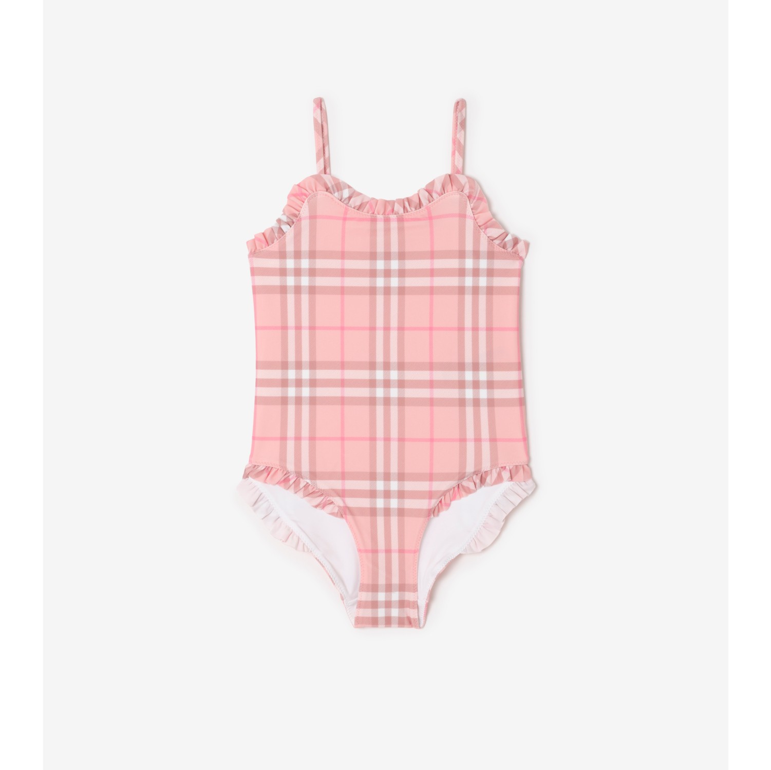 Ruffle Trim Check Swimsuit