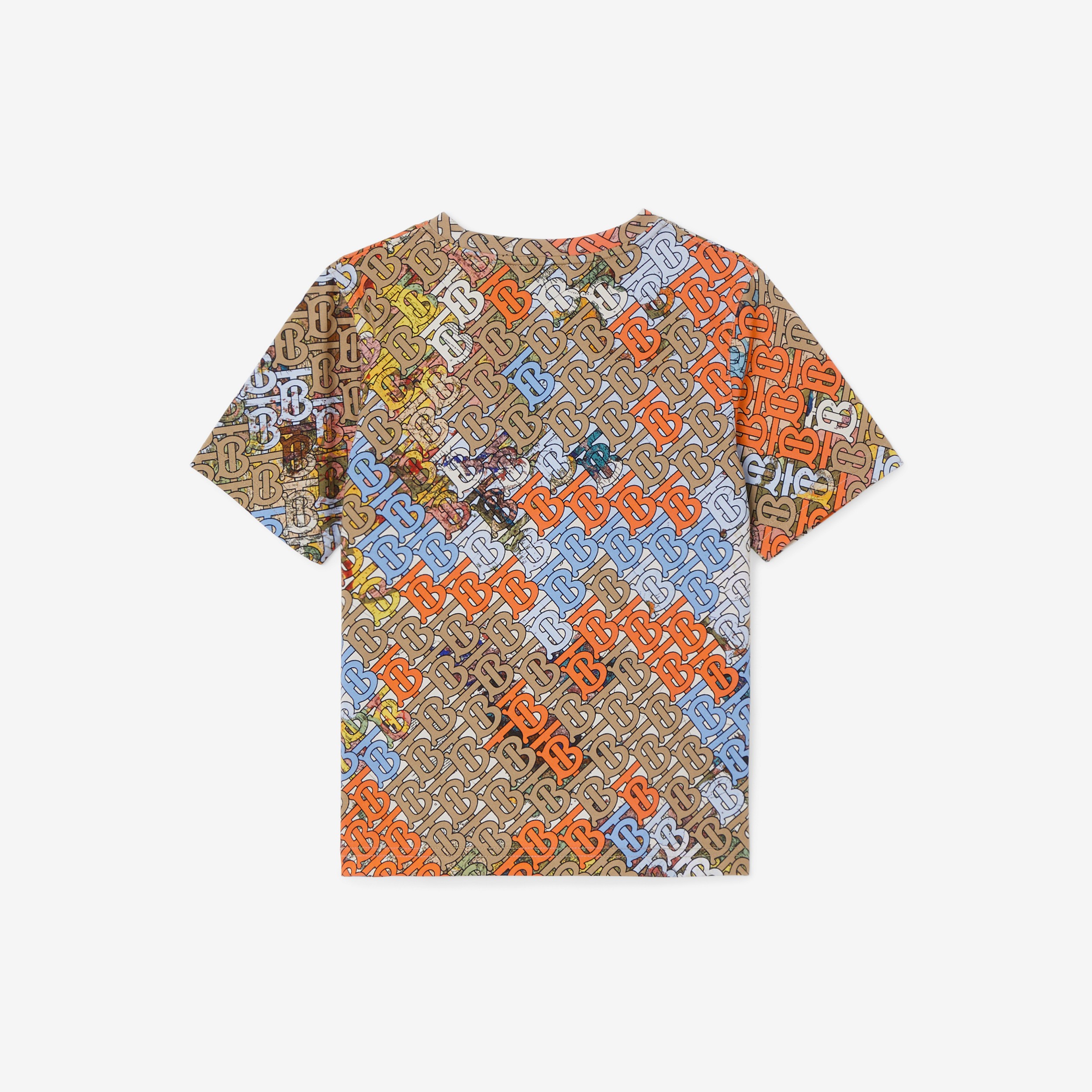 Camiseta de algodão com estampa de mapa e monograma (Bege Clássico) | Burberry® oficial - 2