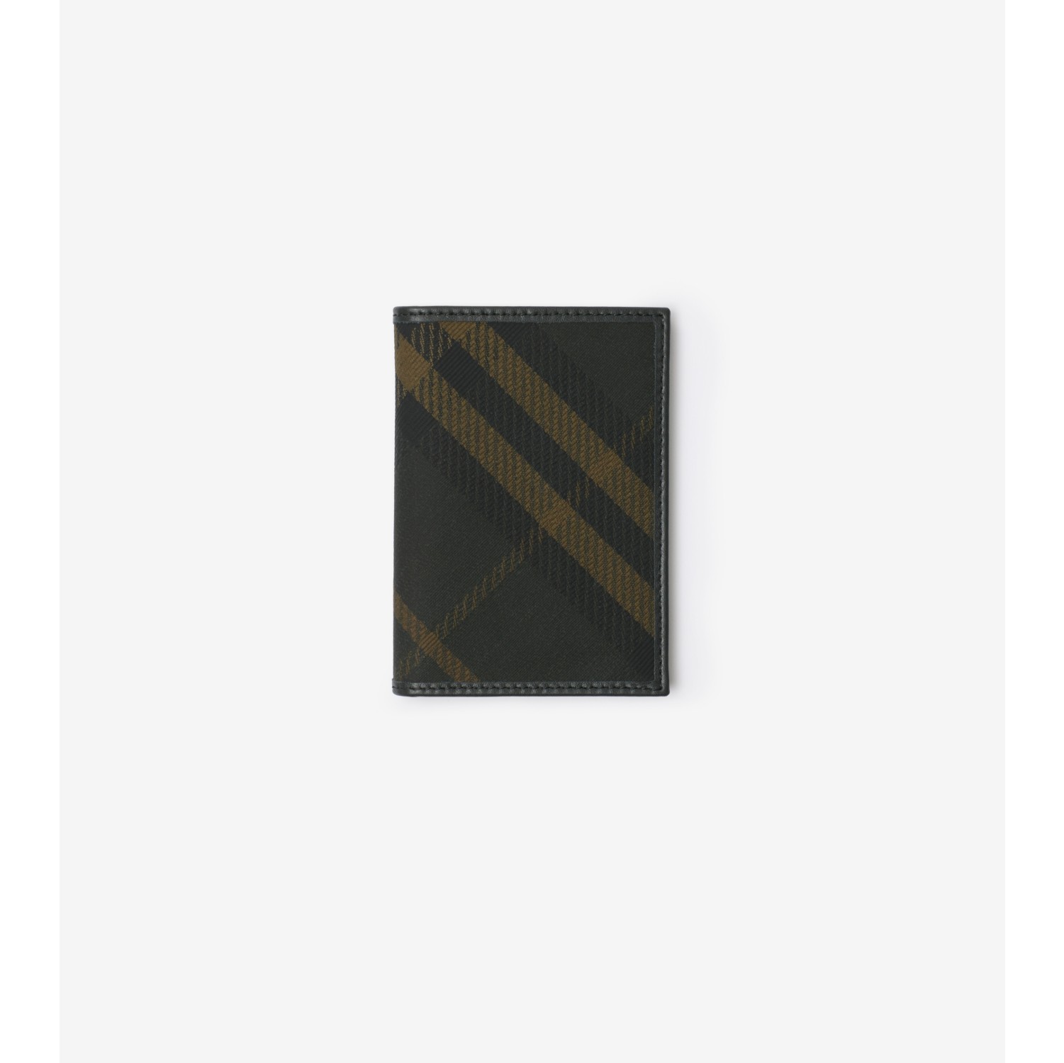 Check Folding Card Case in Shadow Men Canvas Burberry Official