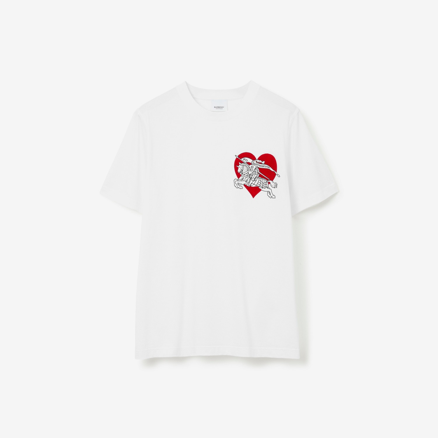 Heart EKD Cotton T-shirt in White - Women | Burberry® Official