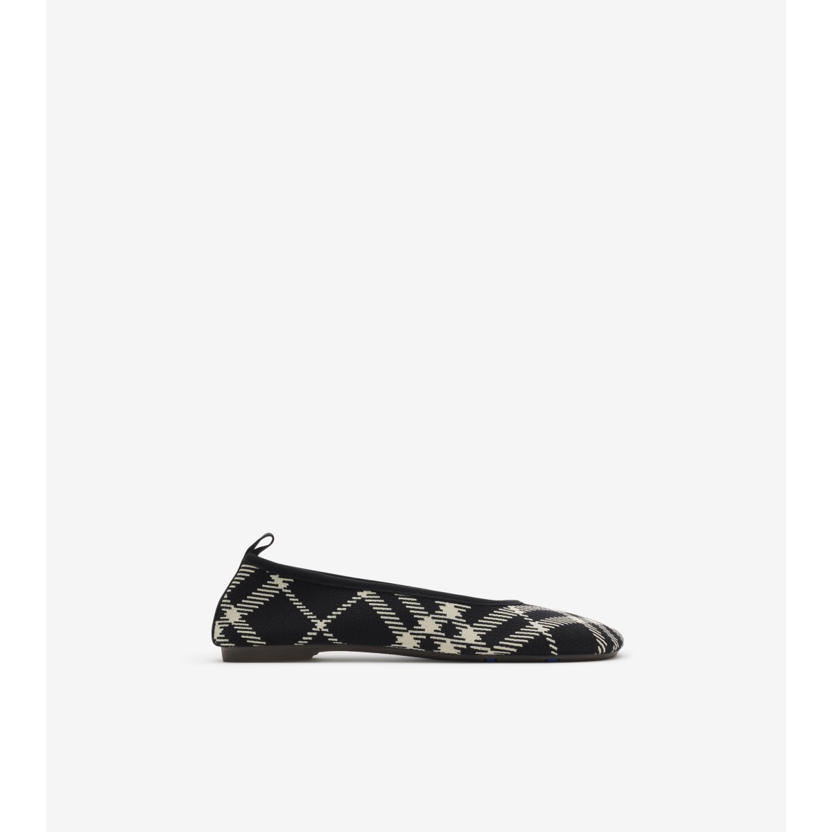 Shop Burberry Check Knit Baby Ballerinas In Black/calico