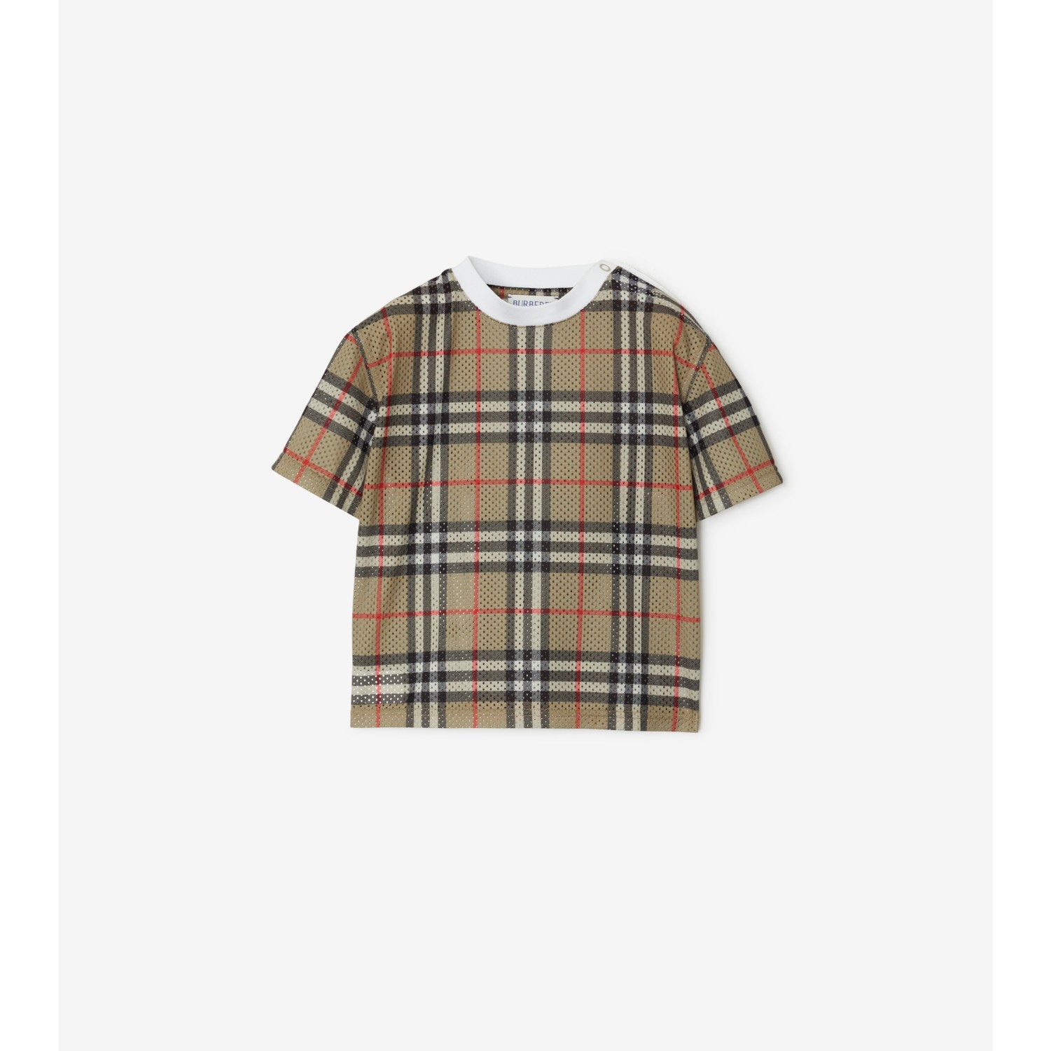 Check Mesh T shirt in Archive beige Burberry Official