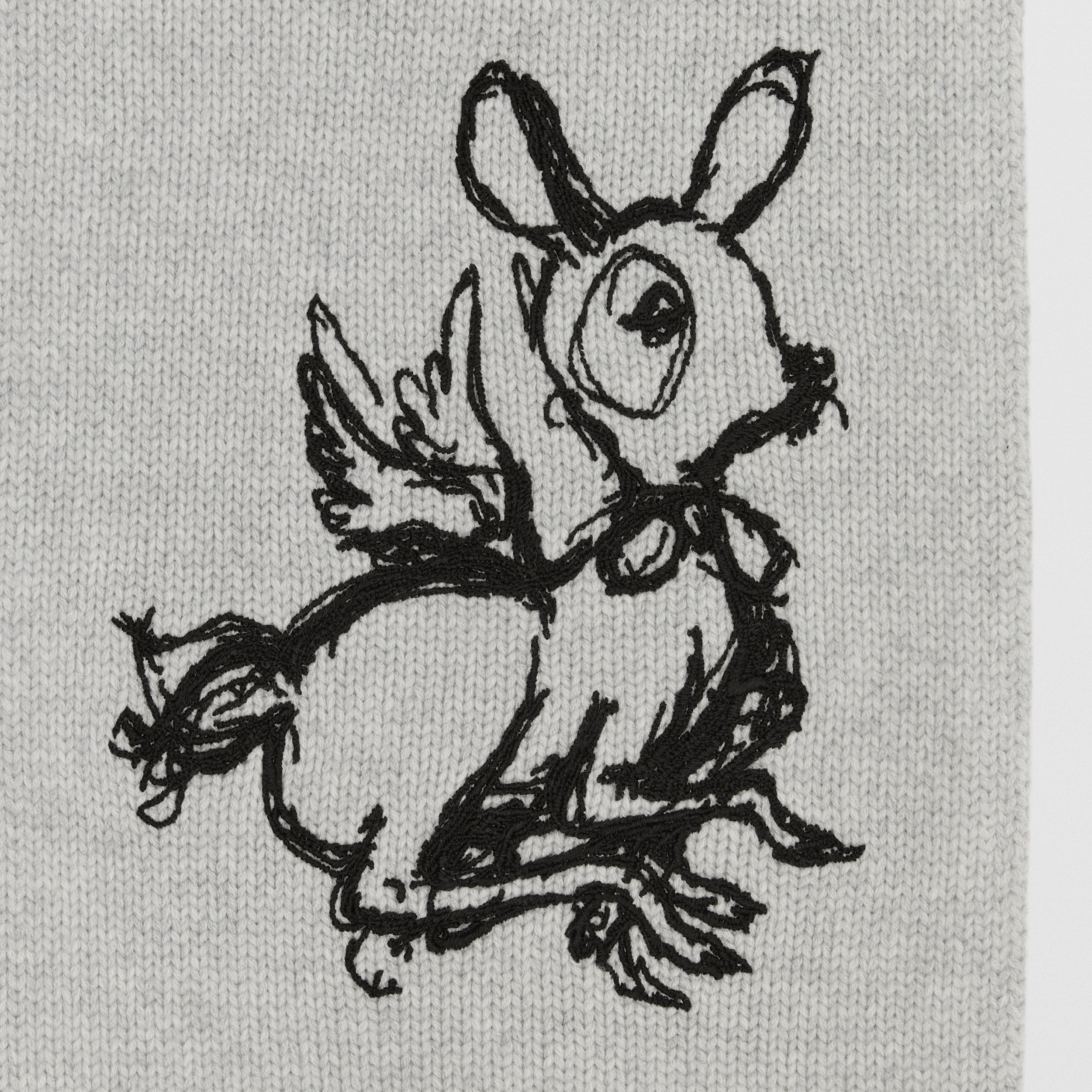小鹿图案羊绒混纺围巾 (浅合金麻灰) | Burberry® 博柏利官网 - 2