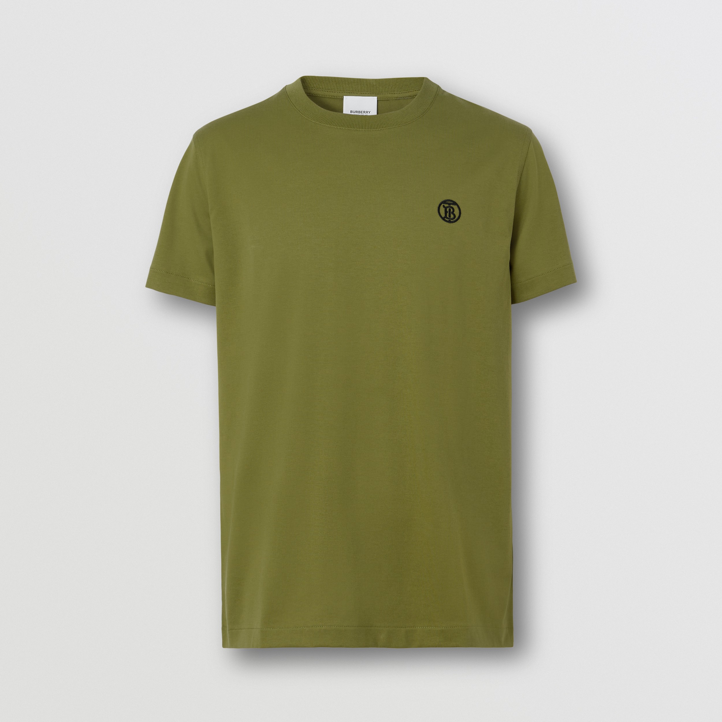 Monogram Motif Cotton T-shirt in Spruce Green - Men | Burberry® Official - 4