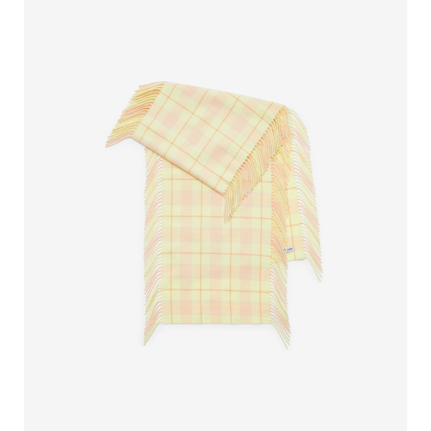 Check Cashmere Happy Scarf in Sherbet Burberry Official