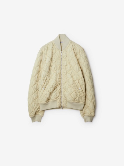 Burberry Quilted Nylon Bomber Jacket In Neutral