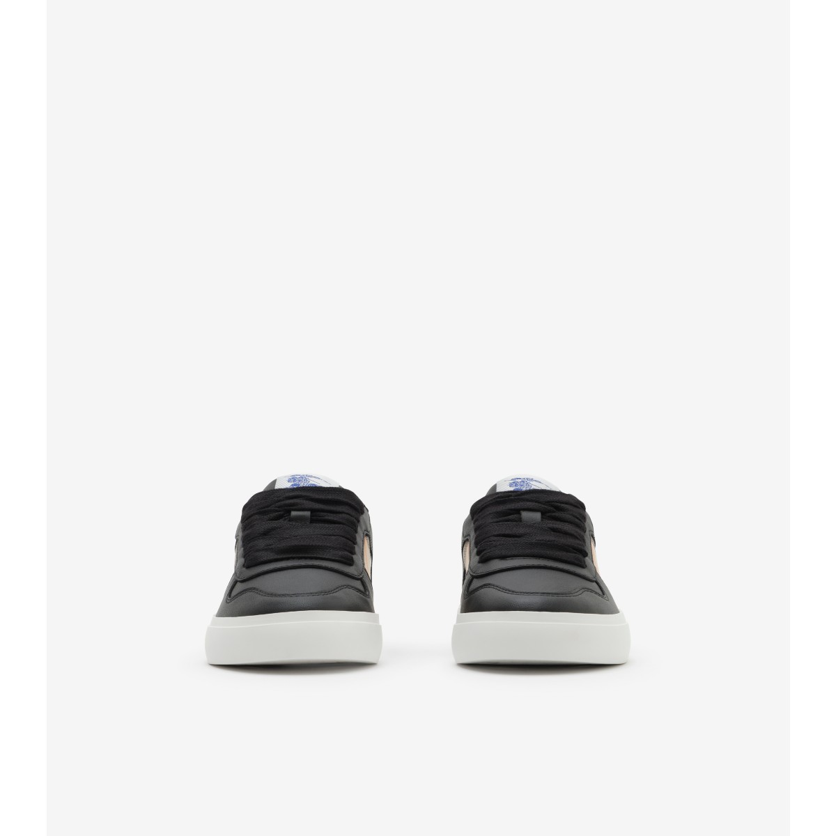  Check and Leather Sneakers