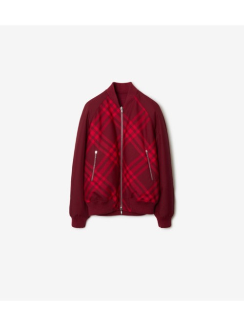 Shop Burberry Reversible Check Bomber Jacket In Ripple