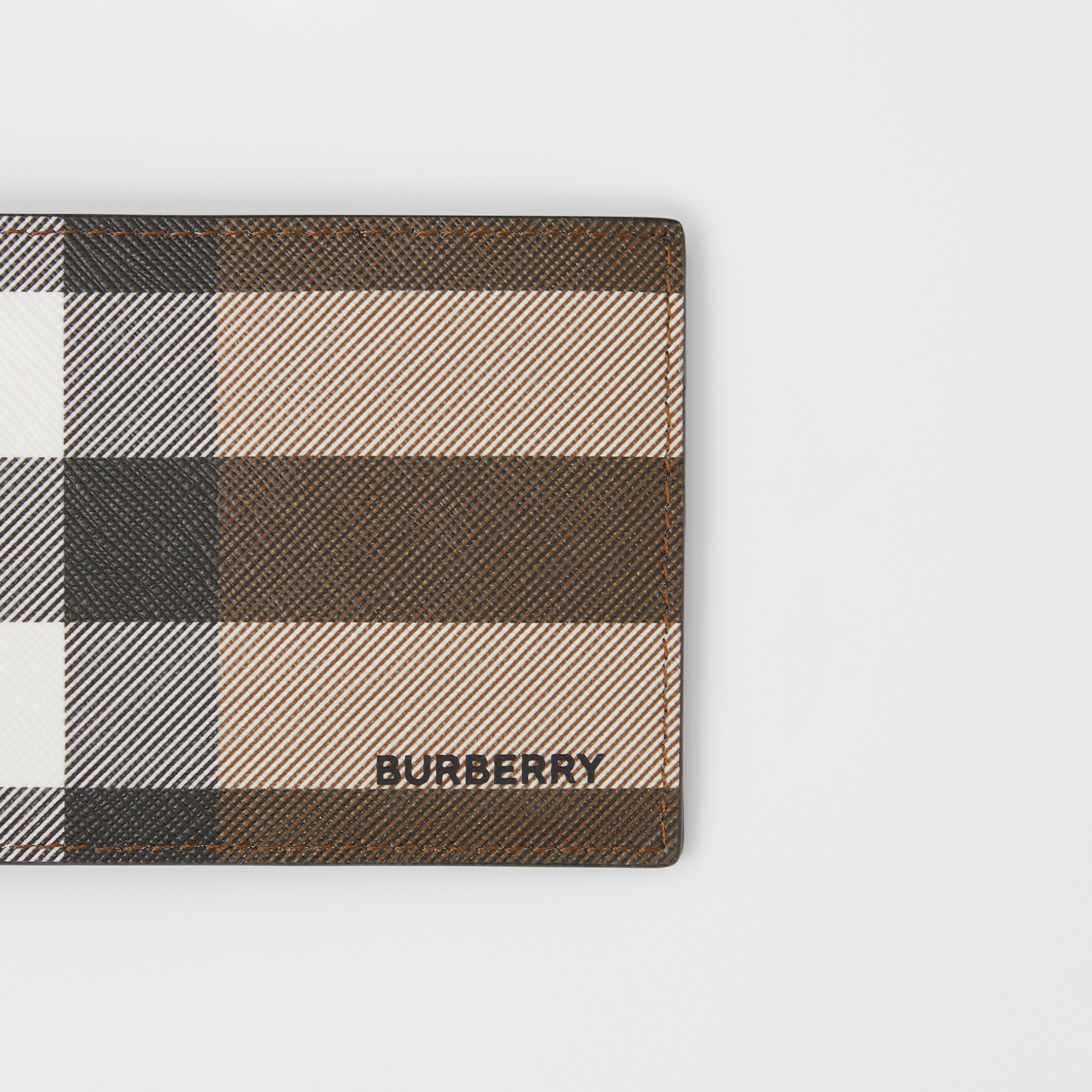 Exaggerated Check Slim Bifold Wallet in Dark Birch Brown - Men | Burberry® Official - 3