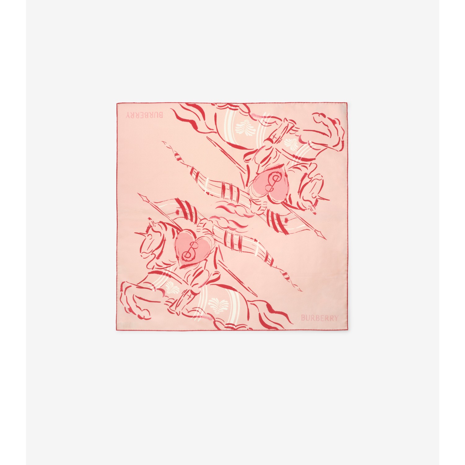 Heart Knight Silk Scarf in Compact pink | Burberry® Official
