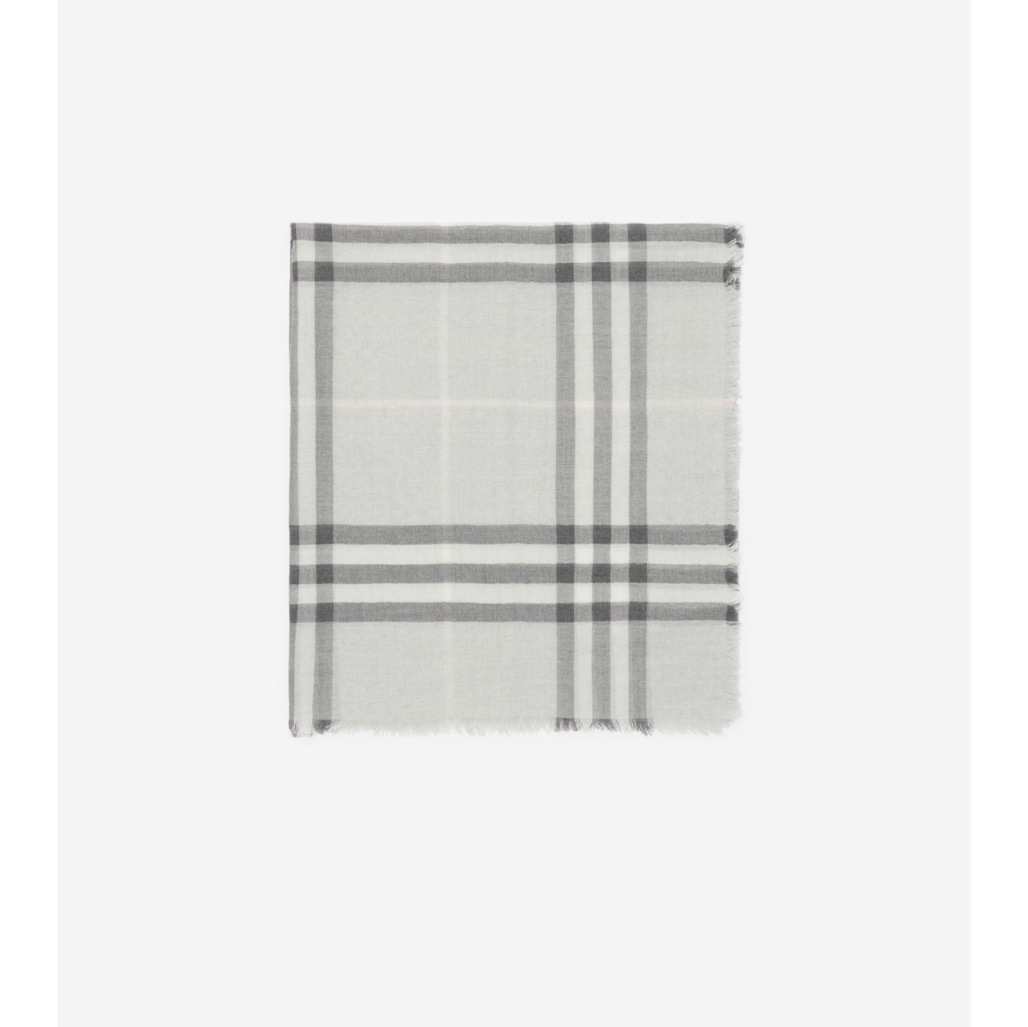 Wide Check Wool Scarf