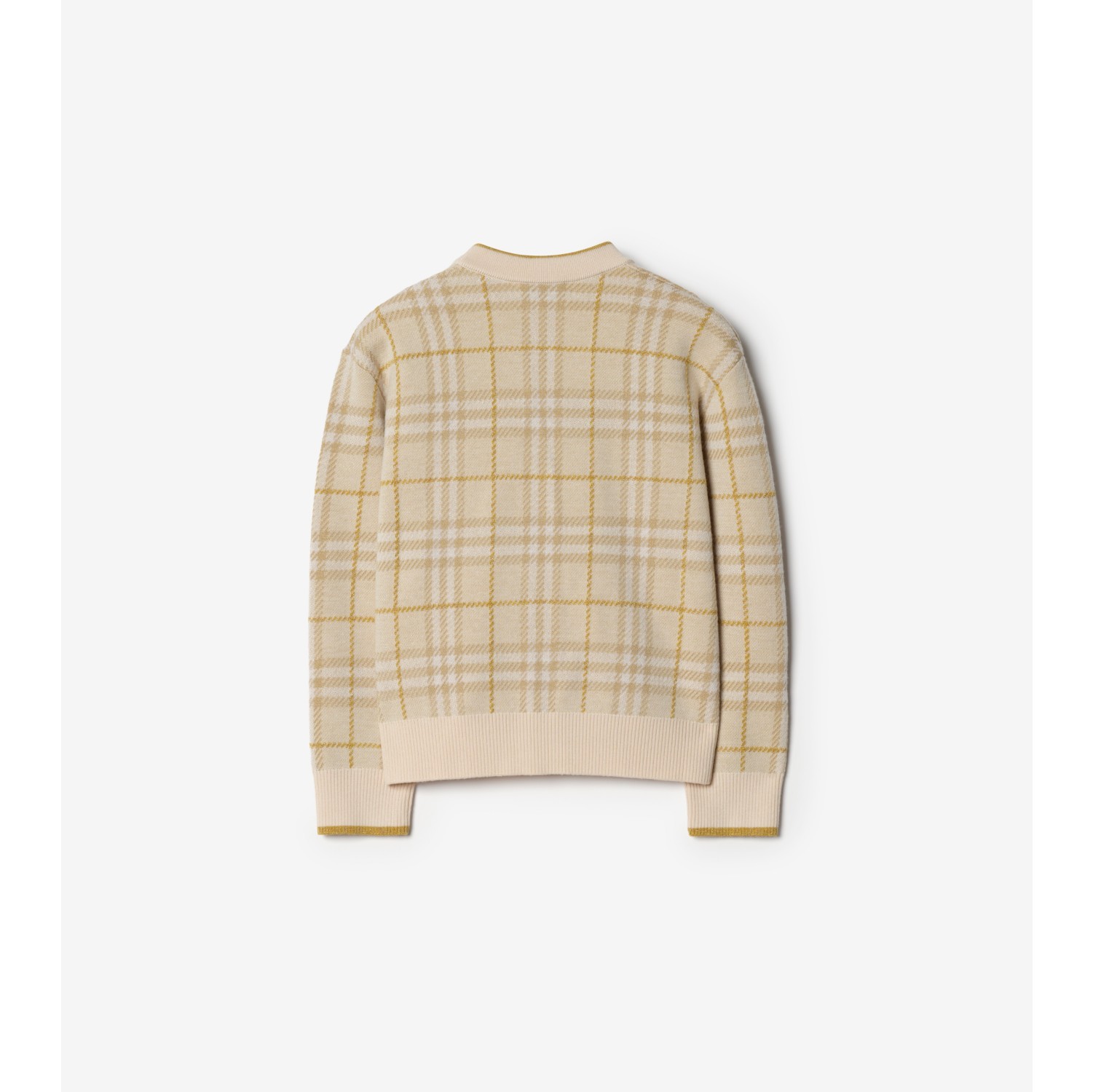 Cárdigan en mezcla de lana Check con hilos metalizados