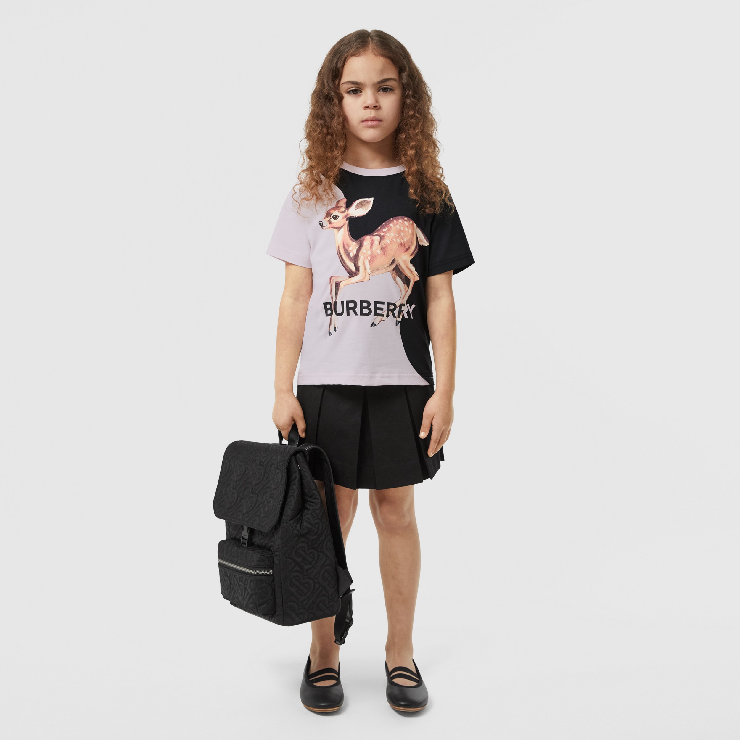 몽타주 프린트 코튼 티셔츠 (앨러배스터 핑크) | Burberry® - 2