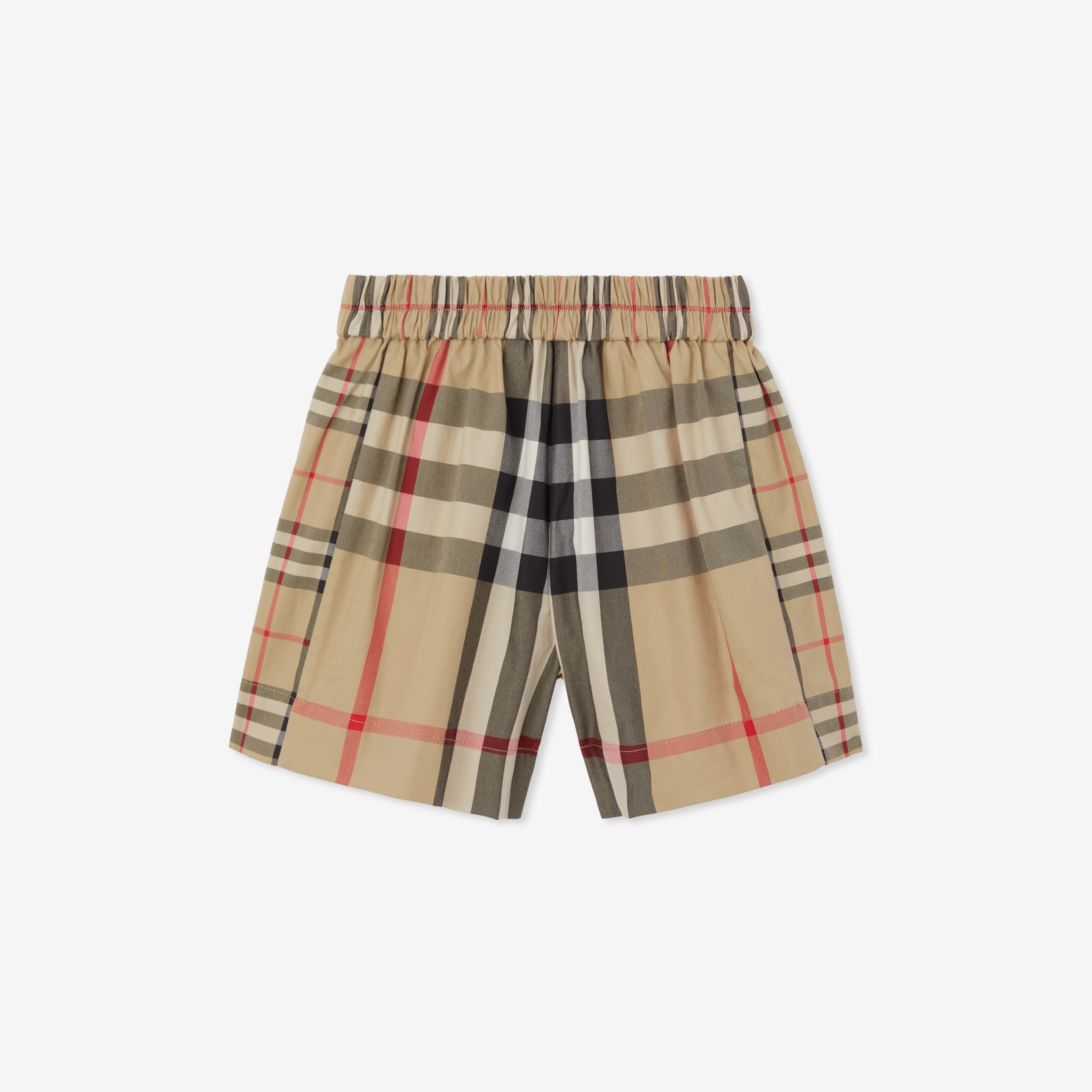 Patchwork Check Cotton Shorts in Archive Beige | Burberry® Official - 2
