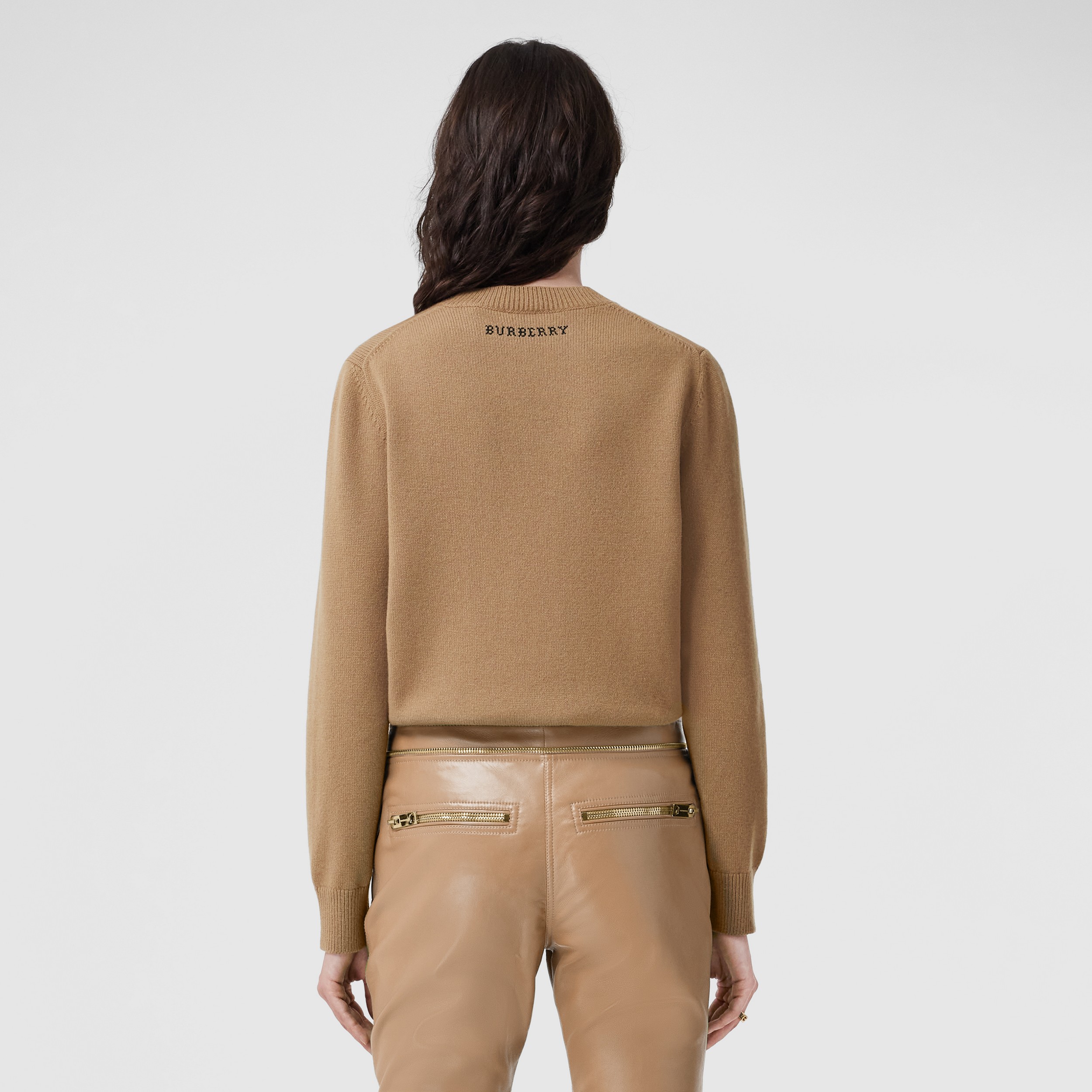 Deer Intarsia Wool Cashmere Blend Sweater in Camel - Women | Burberry® Official - 2