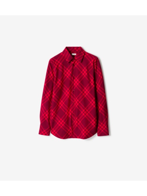 Shop Burberry Check Cotton Shirt In Ripple