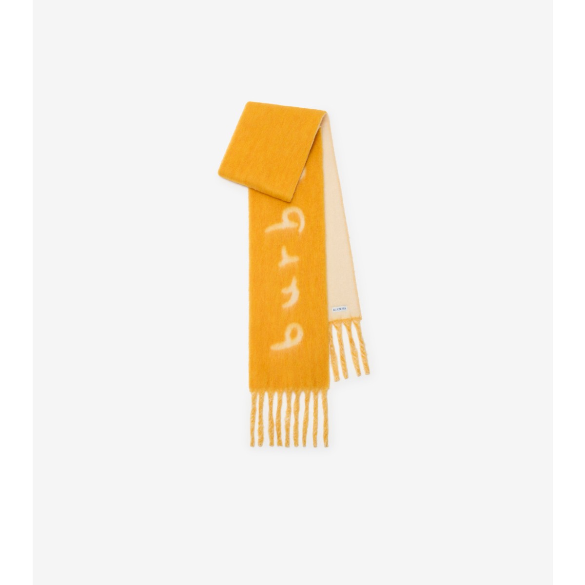 Burberry Reversible Logo Alpaca Wool Blend Scarf In Orange