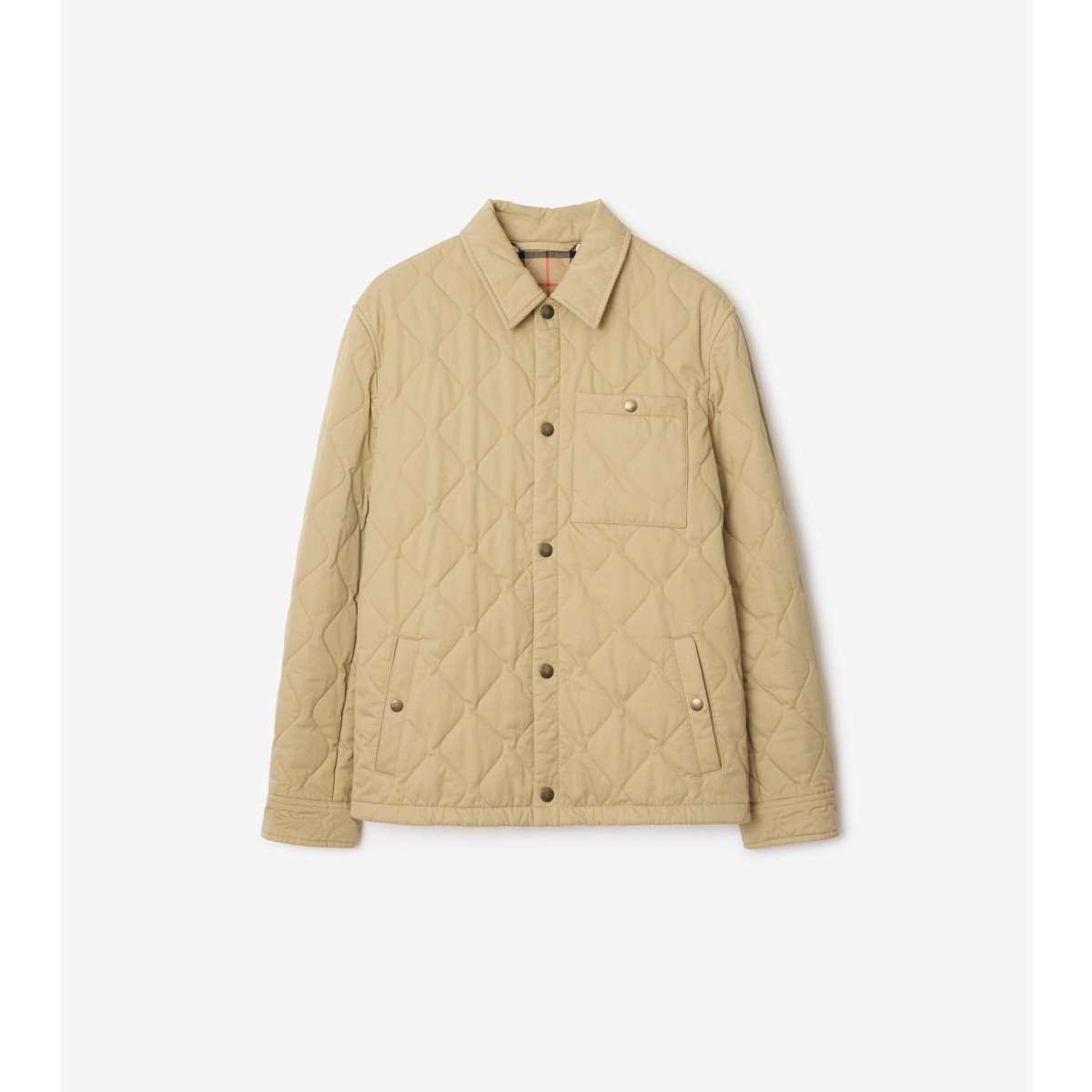 Burberry Quilted Gabardine Overshirt In Neutral