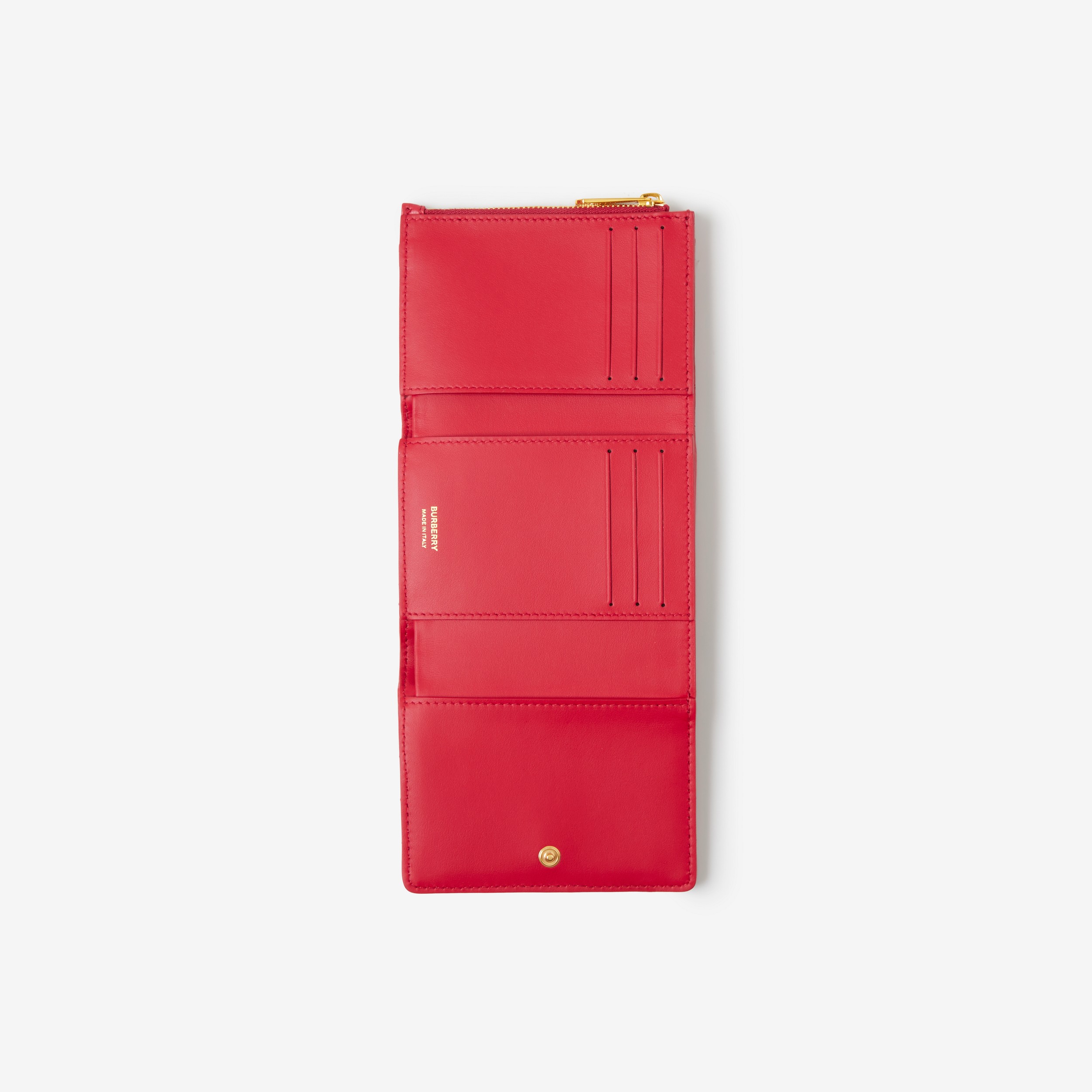 Petit portefeuille Lola à rabat en cuir matelassé (Rouge Vif) - Femme | Site officiel Burberry® - 4
