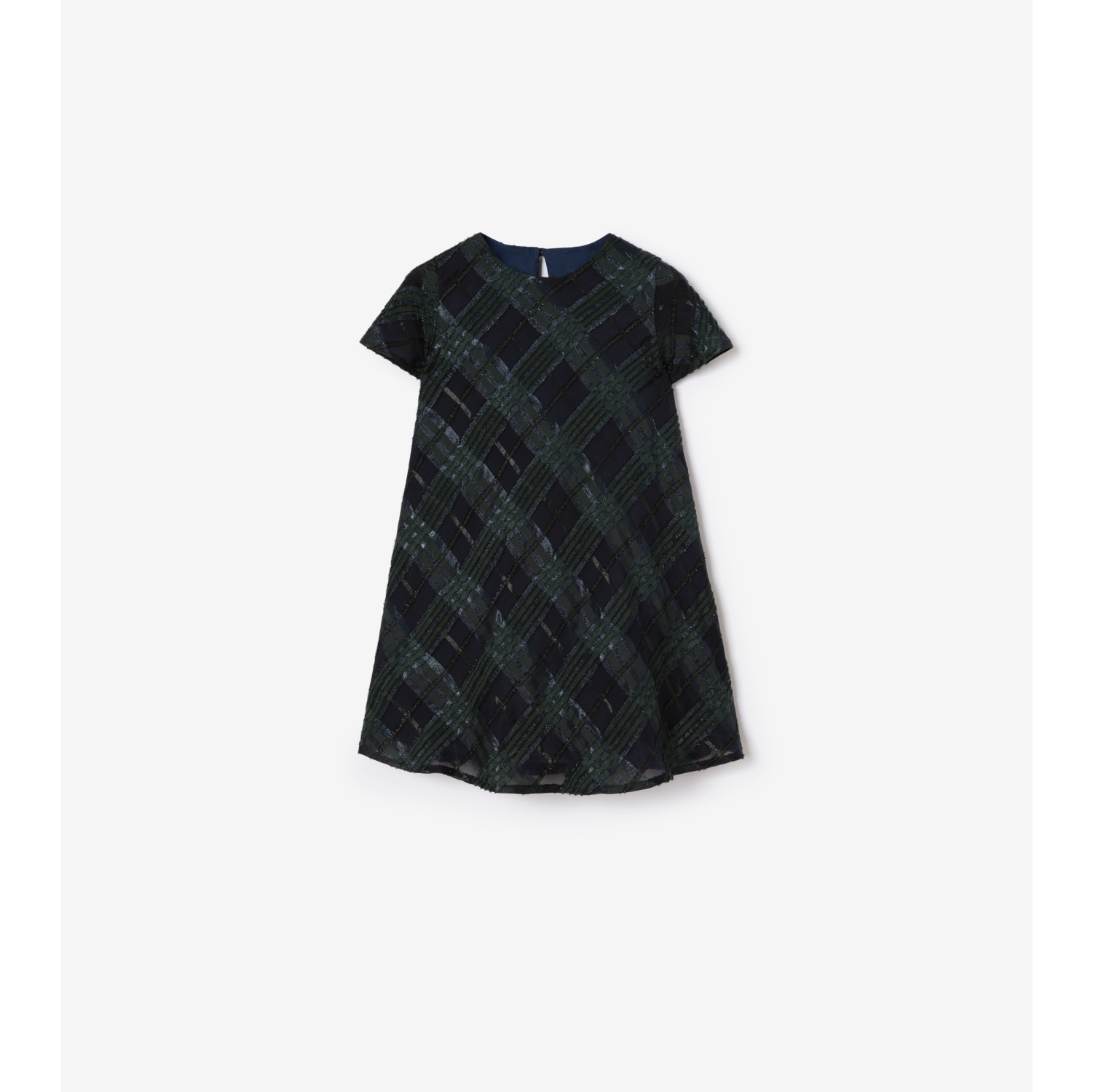 チェック シルクブレンドドレス