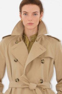 Woman wearing Long Waterloo Heritage Trench Coat