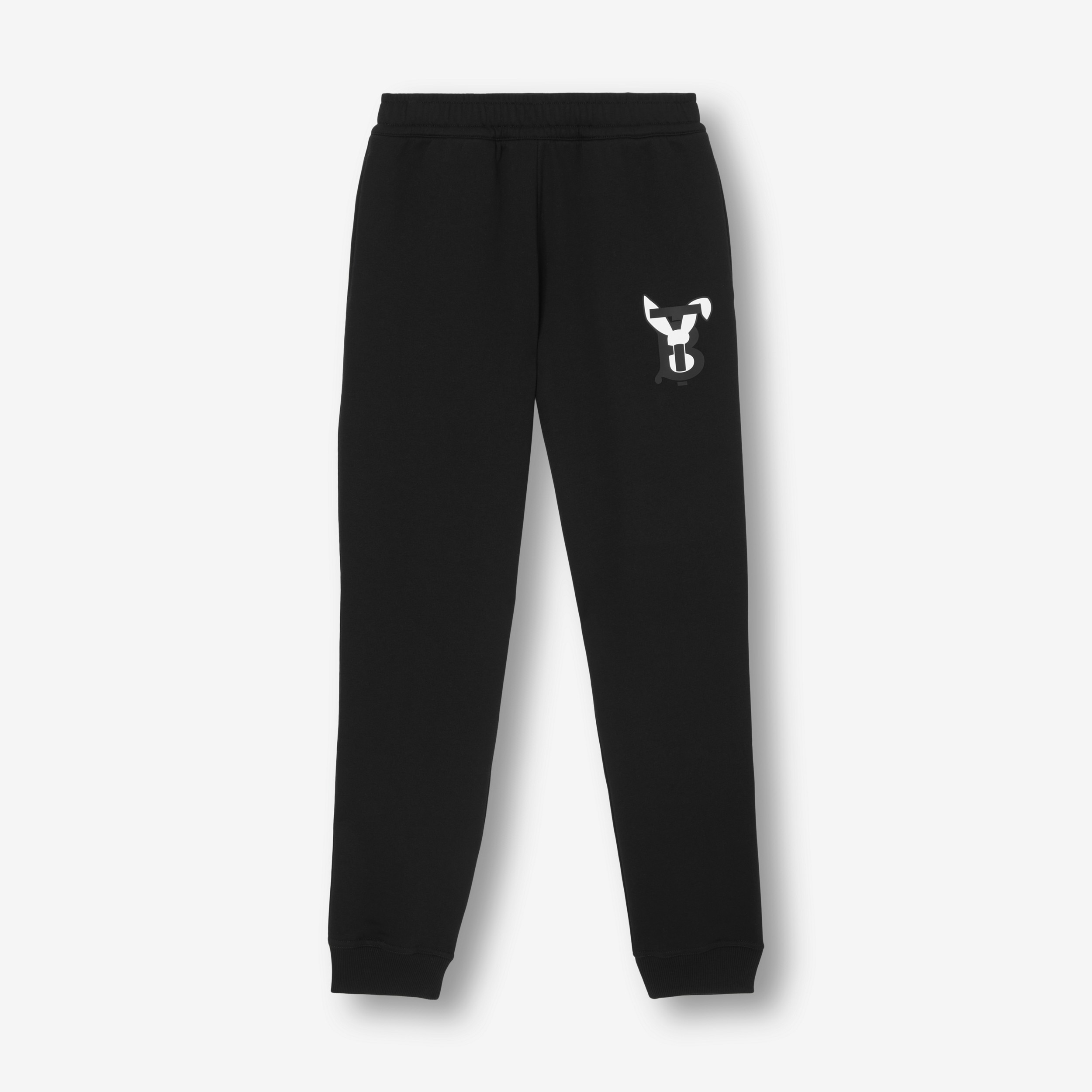 Pantalones de jogging en algodón con motivo de conejo (Negro) - Hombre | Burberry® oficial - 1