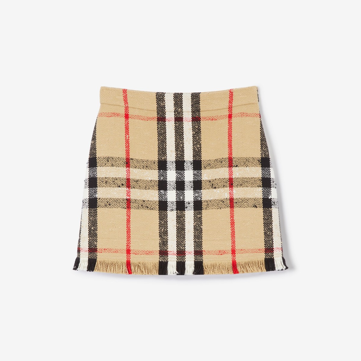 Burberry Vintage-check Bouclé Skirt In Archive Beige