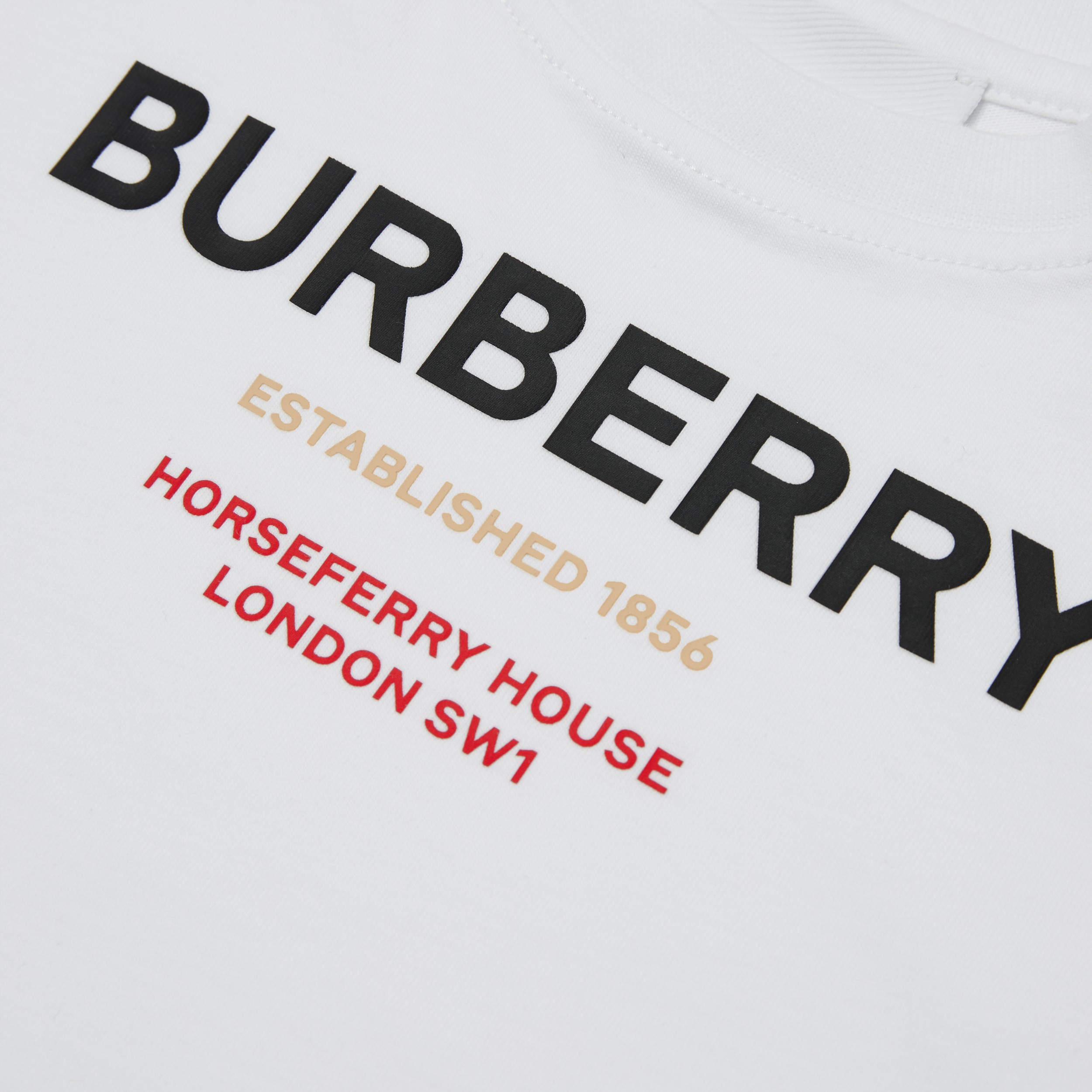 Horseferry Print Cotton T-shirt in White - Children | Burberry® Official - 2