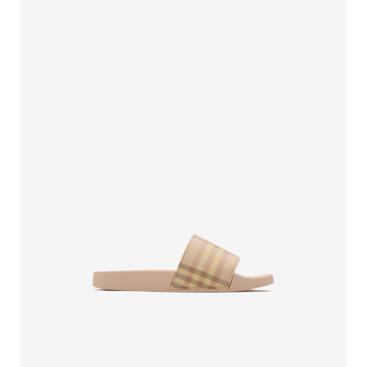 Burberry Furley Check Slide Sandals In Neutral
