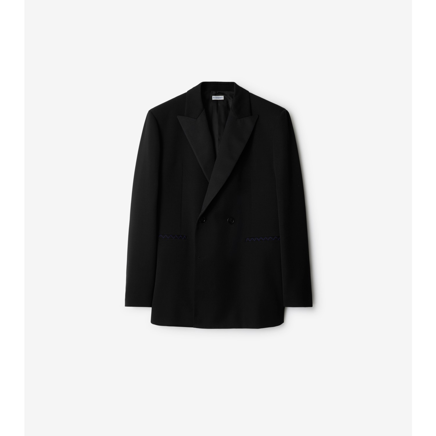 Wool Tailored Jacket in Black Men Burberry Official