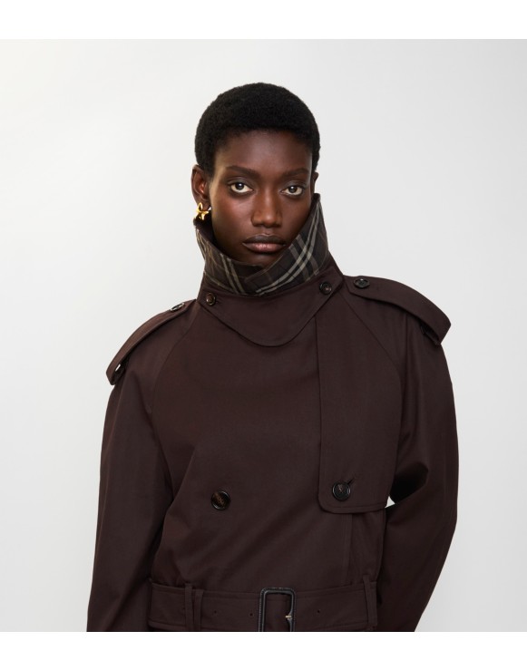 Veste trench courte en gabardine