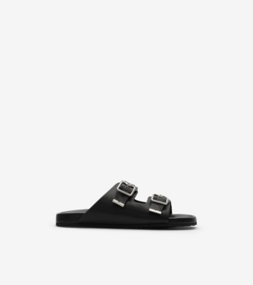 Leather Urchin Sandals in Black - Men | Burberry® Official
