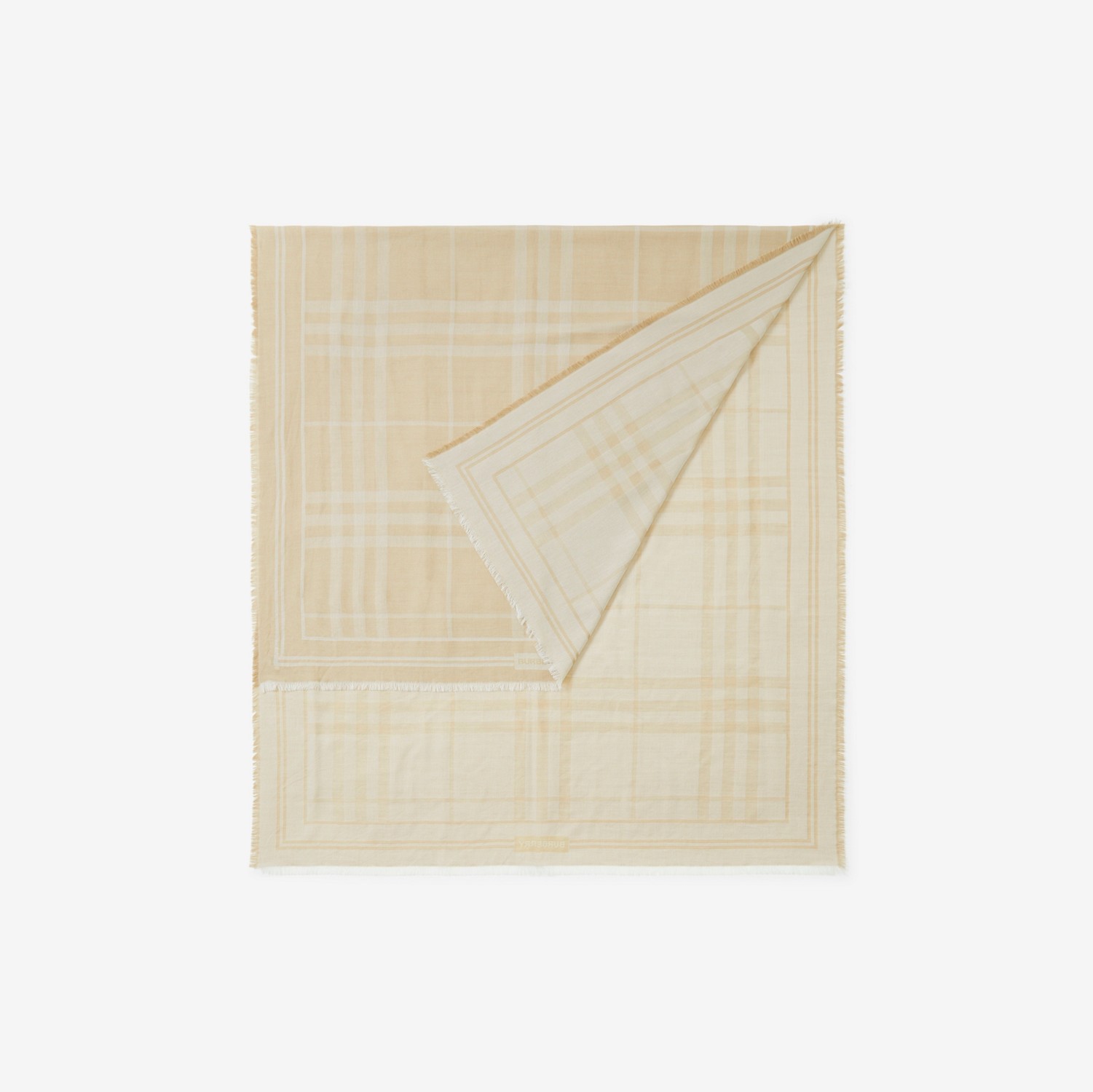 Check Wool Cotton Silk Scarf in Archive Beige | Burberry® Official