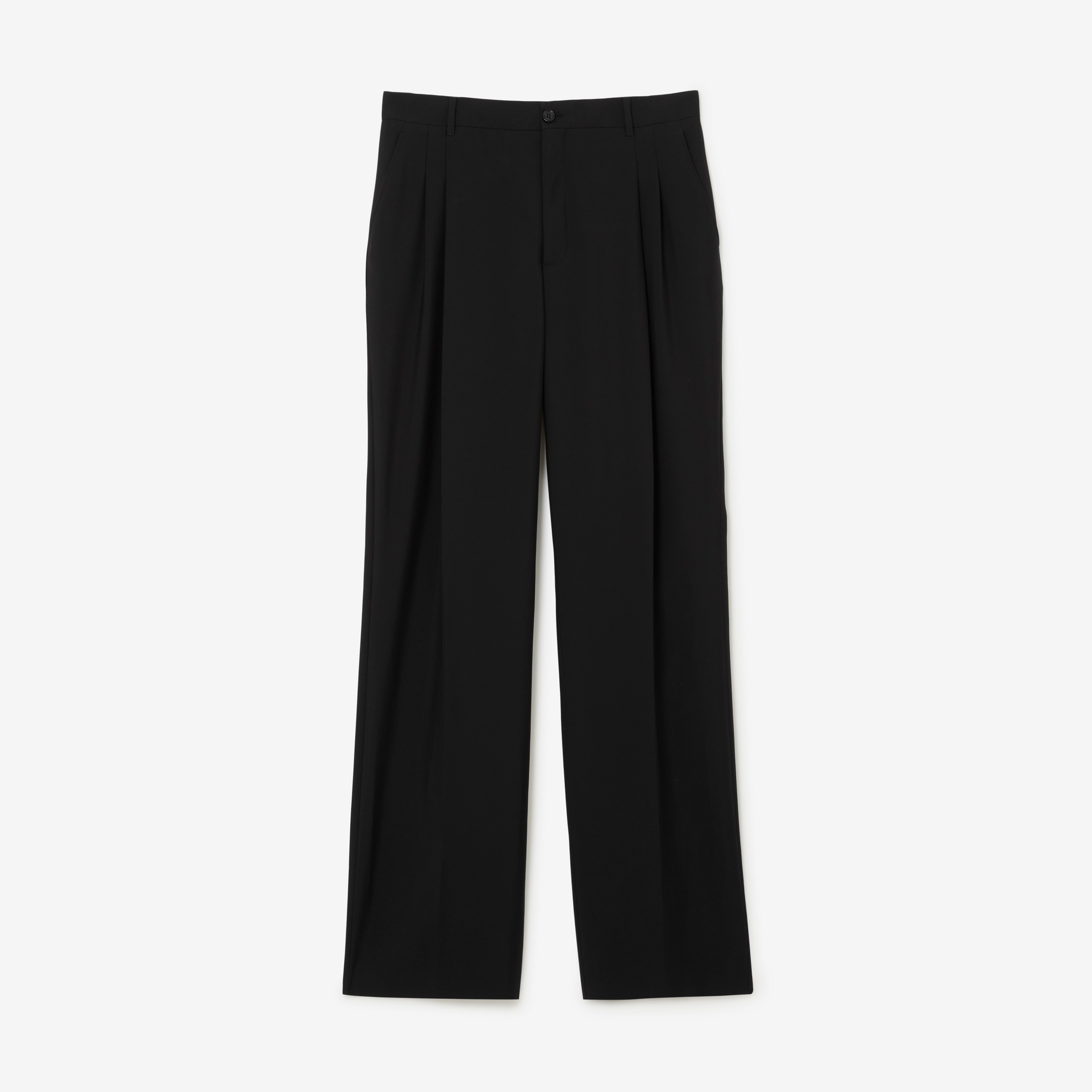 Wool Tailored Trousers in Black - Men | Burberry® Official - 1
