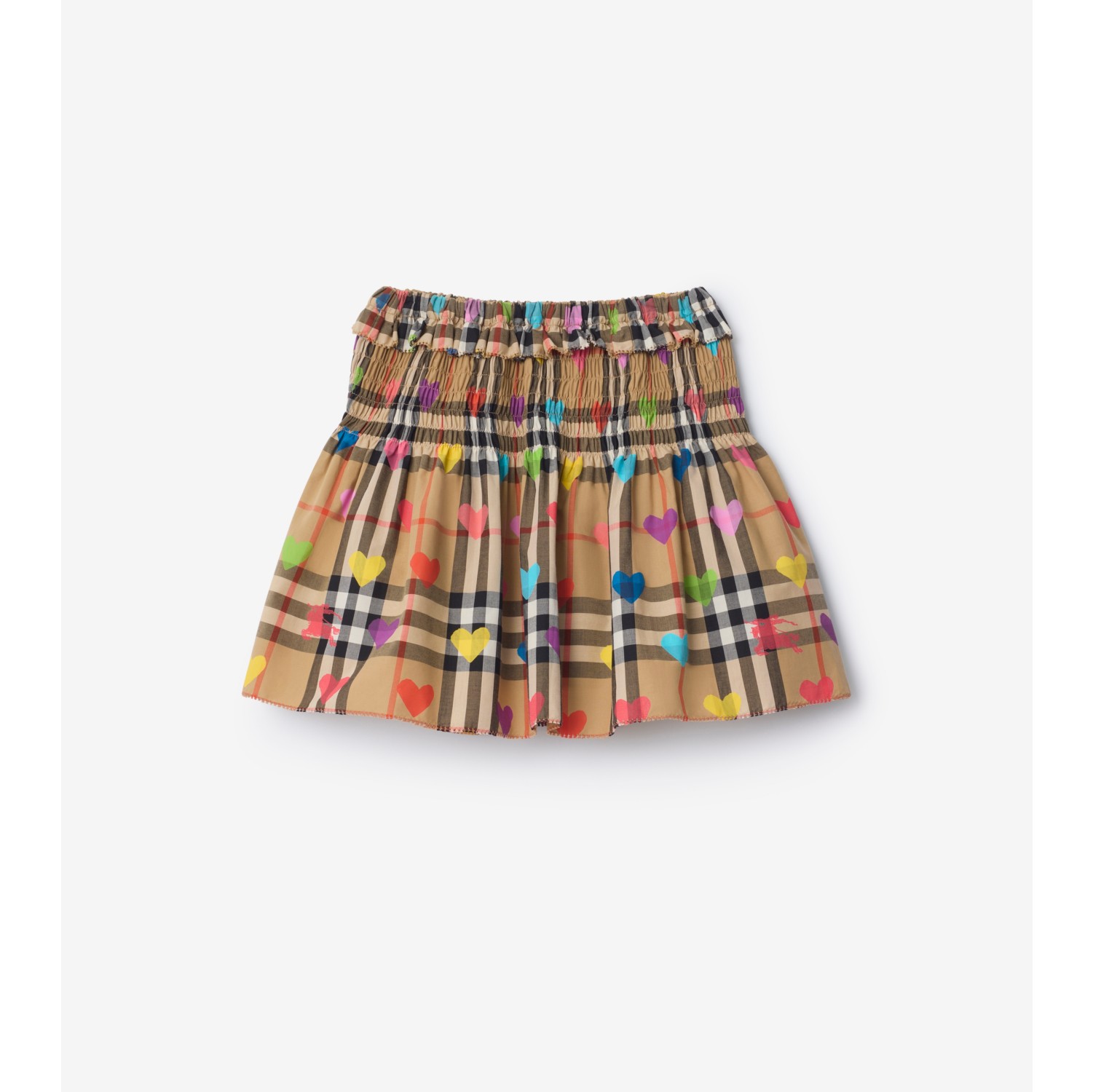 Heart Check Cotton Skirt
