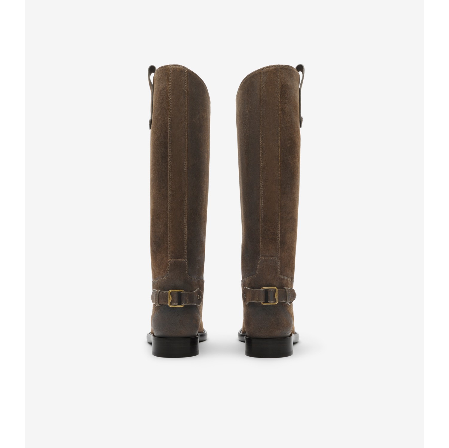 Suede Cavalier Boots in Loch green - Women | Burberry® Official