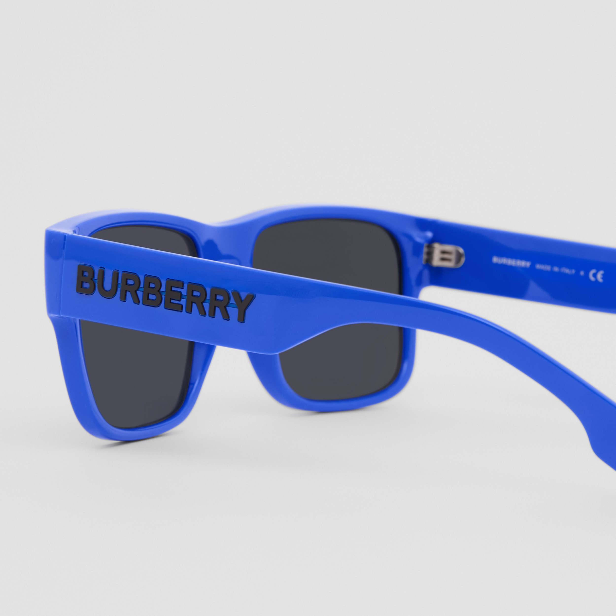 Logo Detail Square Frame Sunglasses in Electric Blue Men Burberry