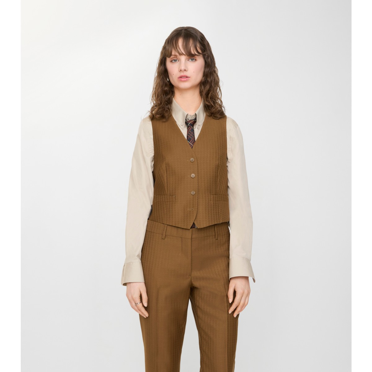  Stripe Wool Mohair Waistcoat