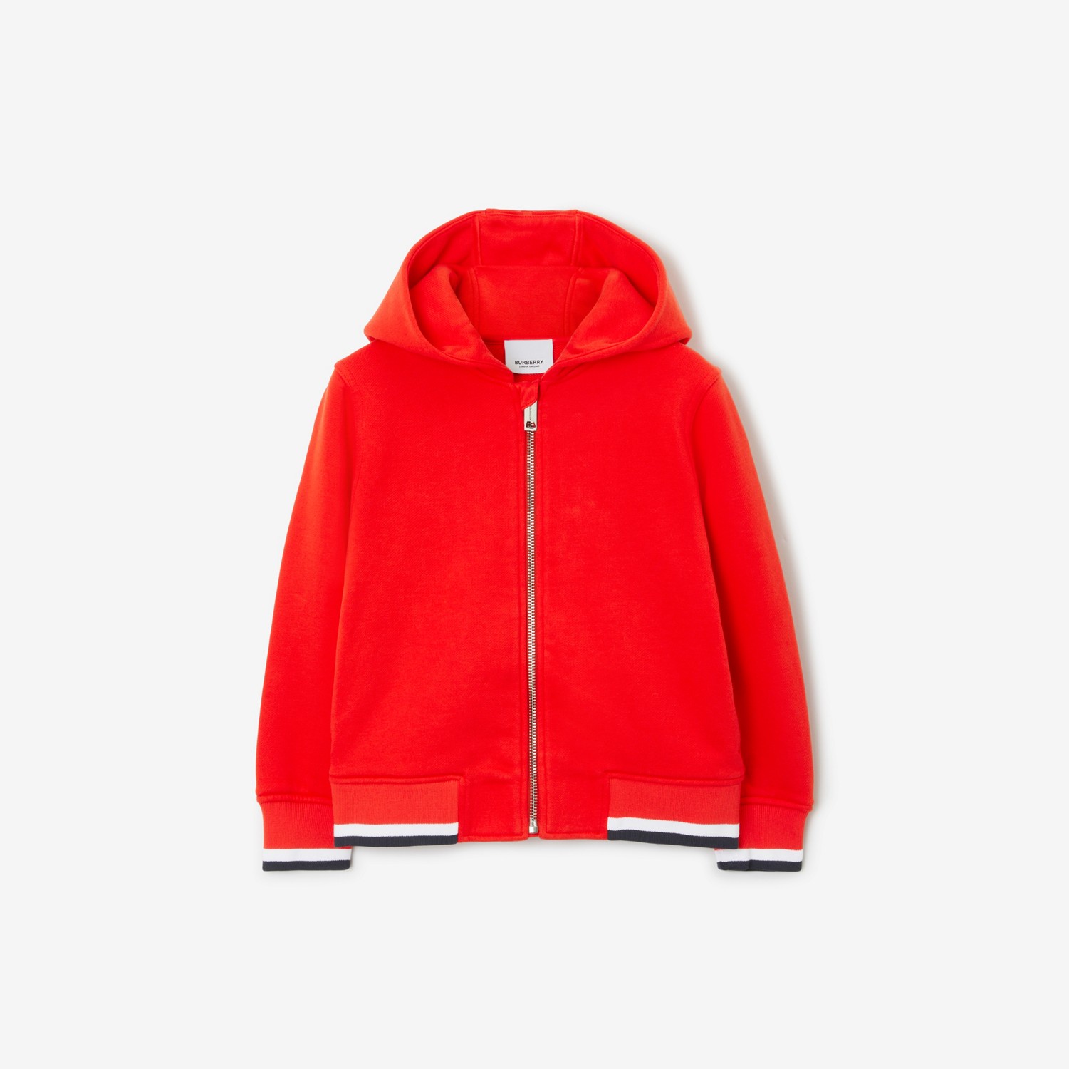 College Graphic Cotton Zip Hoodie in Bold Red | Burberry® Official