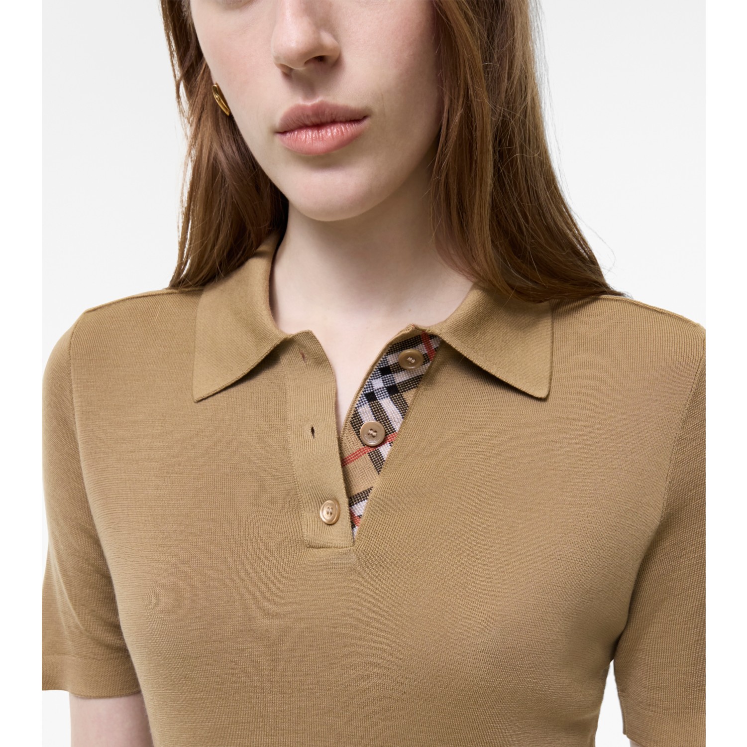 Wool Polo Shirt in Flax beige - Women | Burberry® Official
