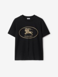Knight Stamp Cotton T-shirt in Black