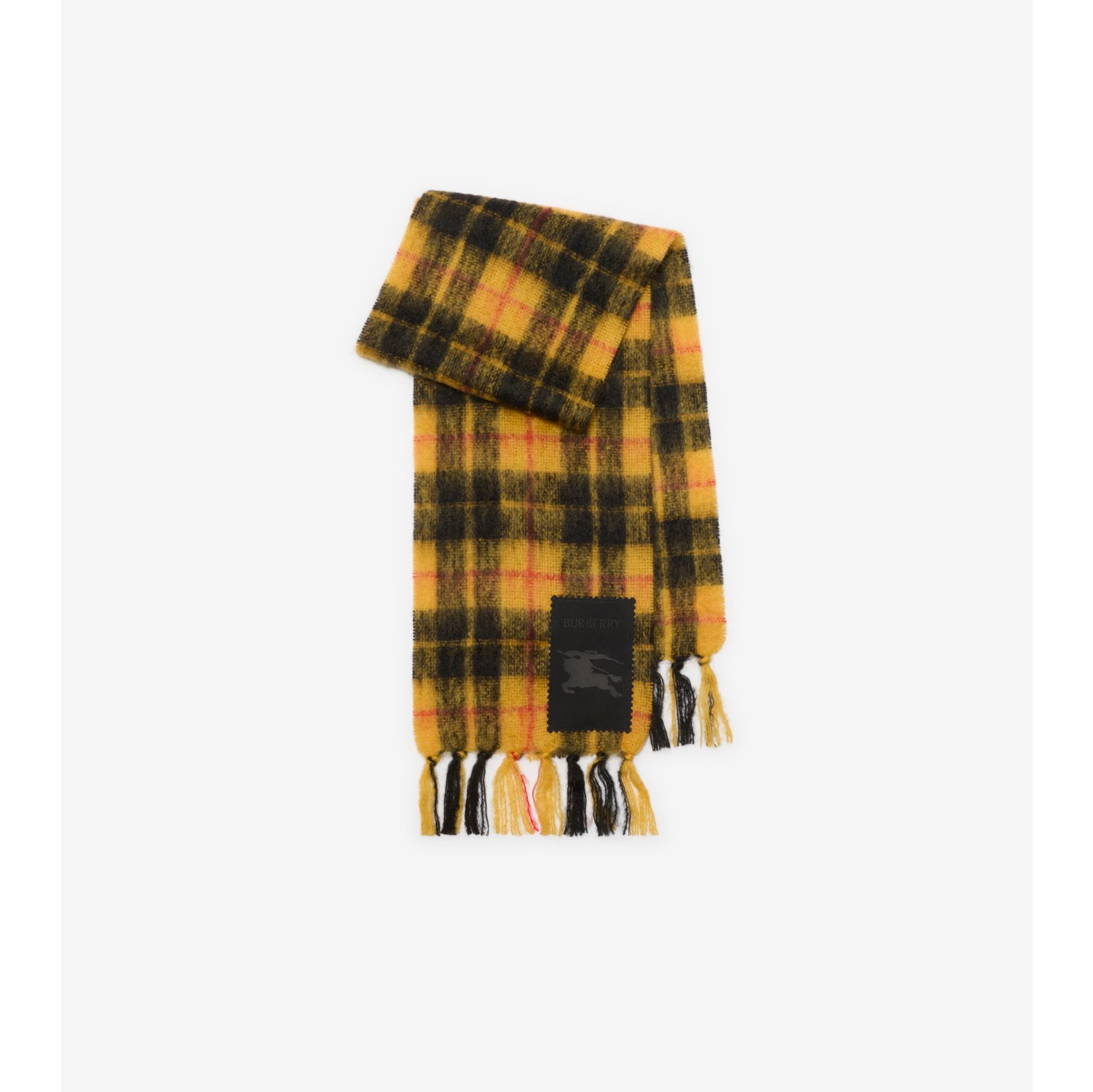 Check Mohair Wool Scarf