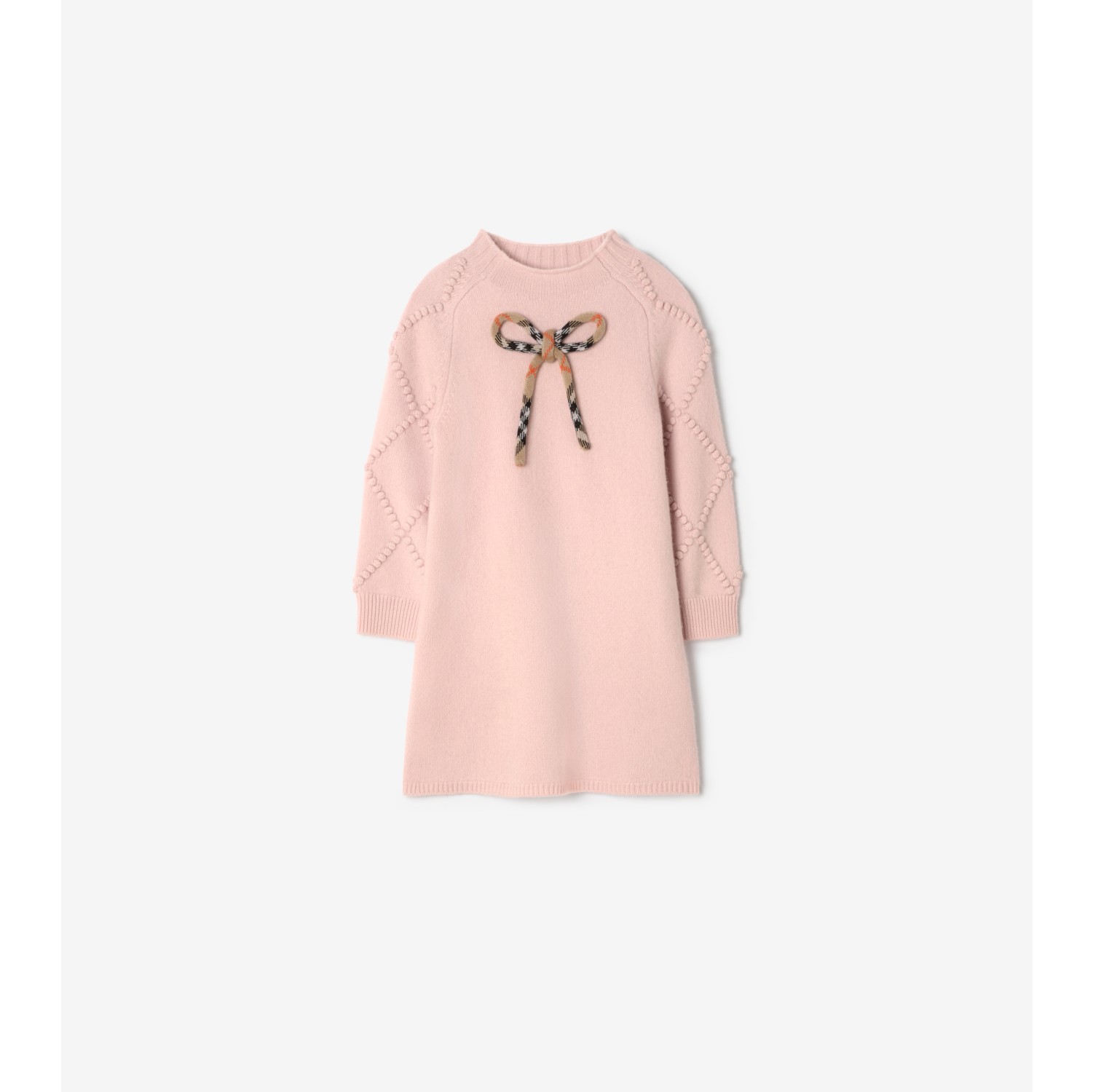 Check Bow Wool Cashmere Dress