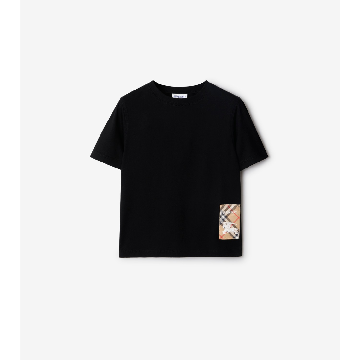 Check Label Cotton T-shirt