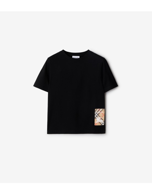 Check Label Cotton T-shirt