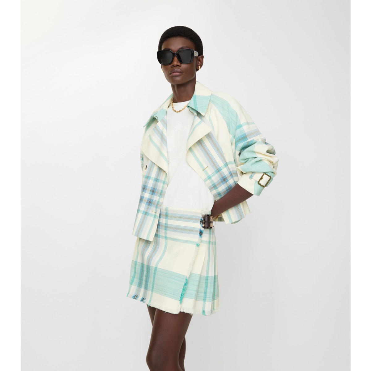  Check Viscose Blend Mini Kilt