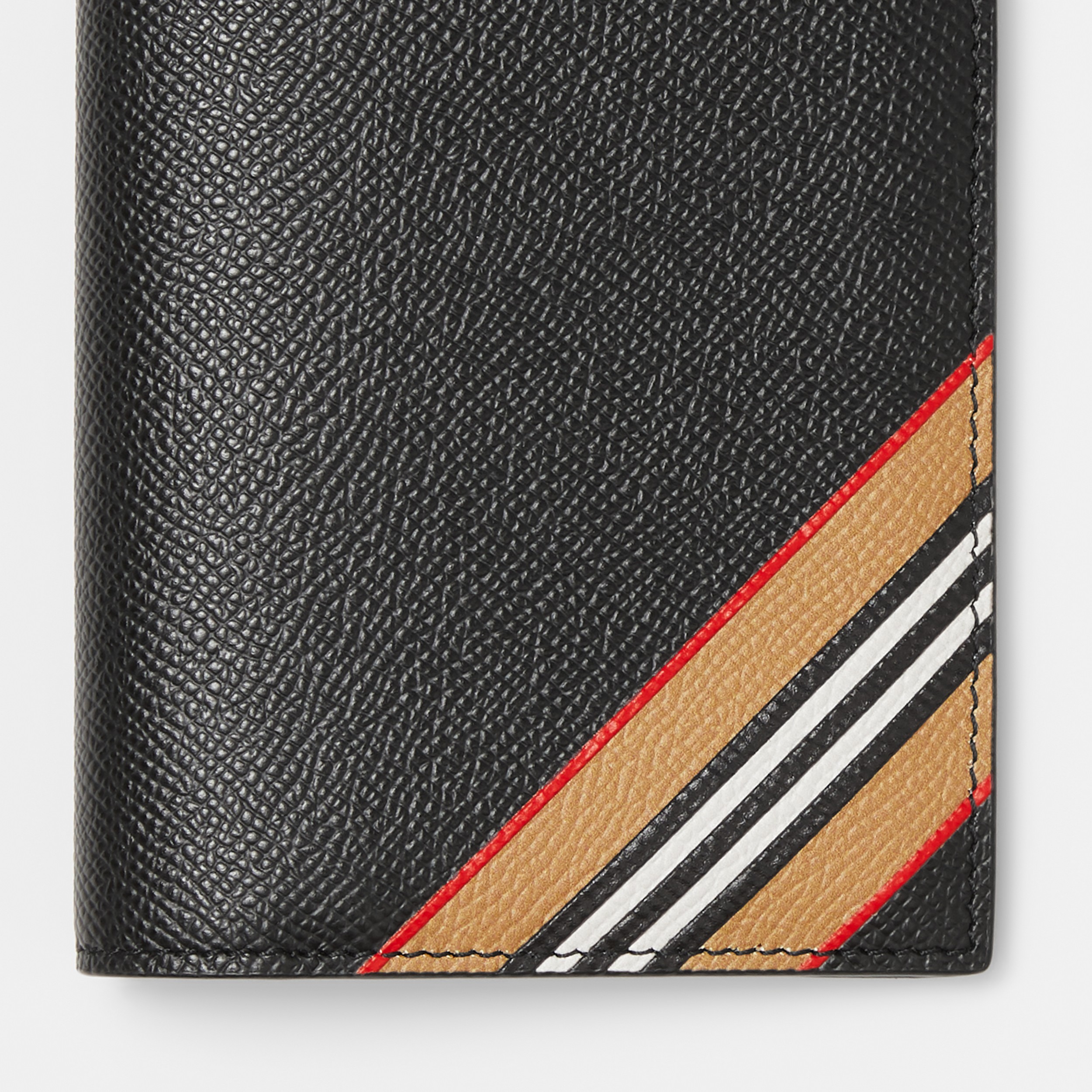 Brieftasche im Kontinentalformat aus genarbtem Leder mit Streifendetail (Schwarz) - Herren | Burberry® - 3