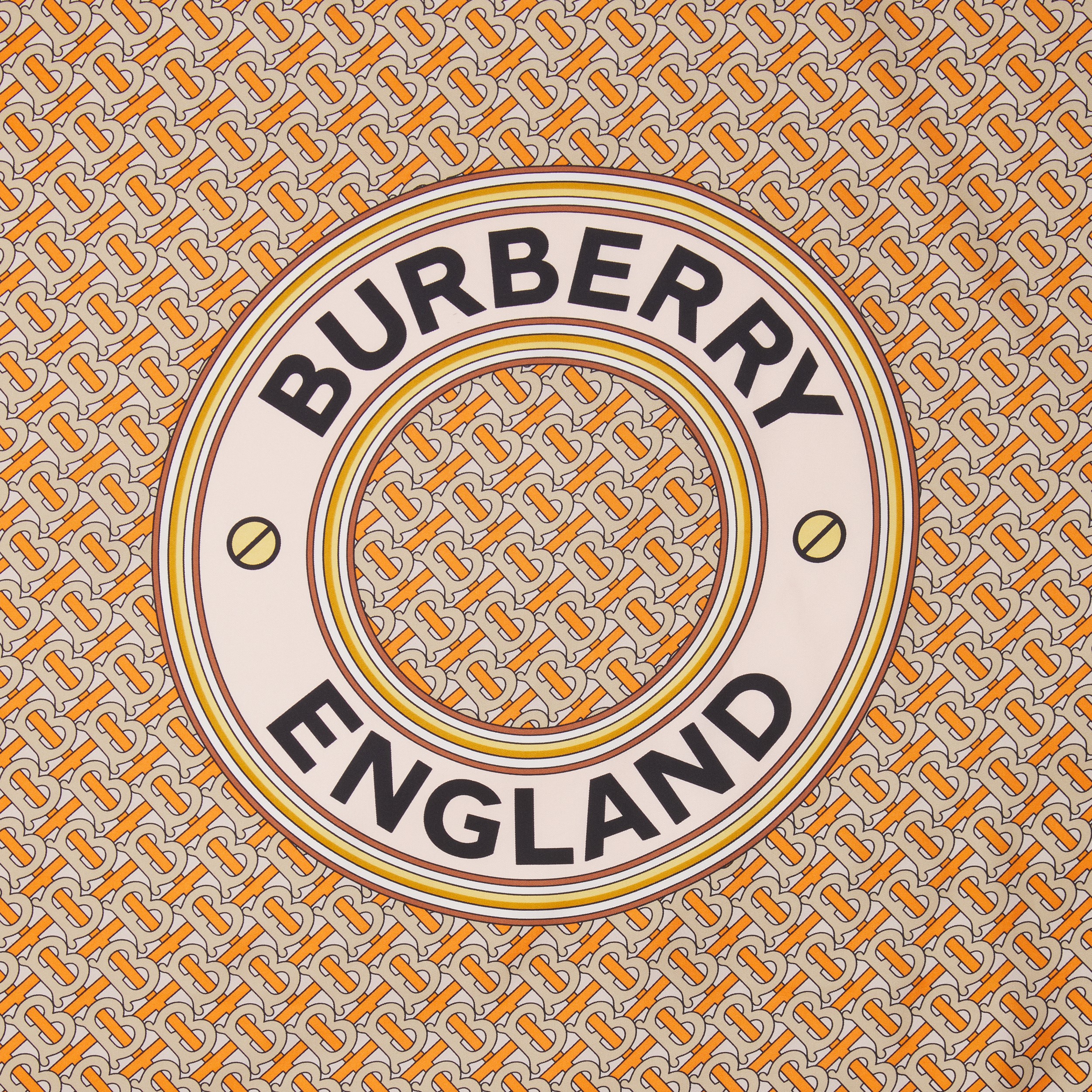 Montage Print Silk Square Scarf in Bright Orange | Burberry® Official - 2
