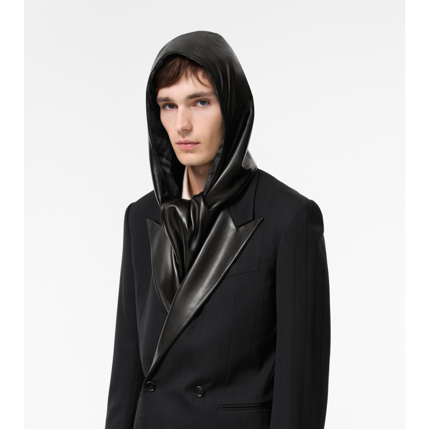Leather Hooded Scarf